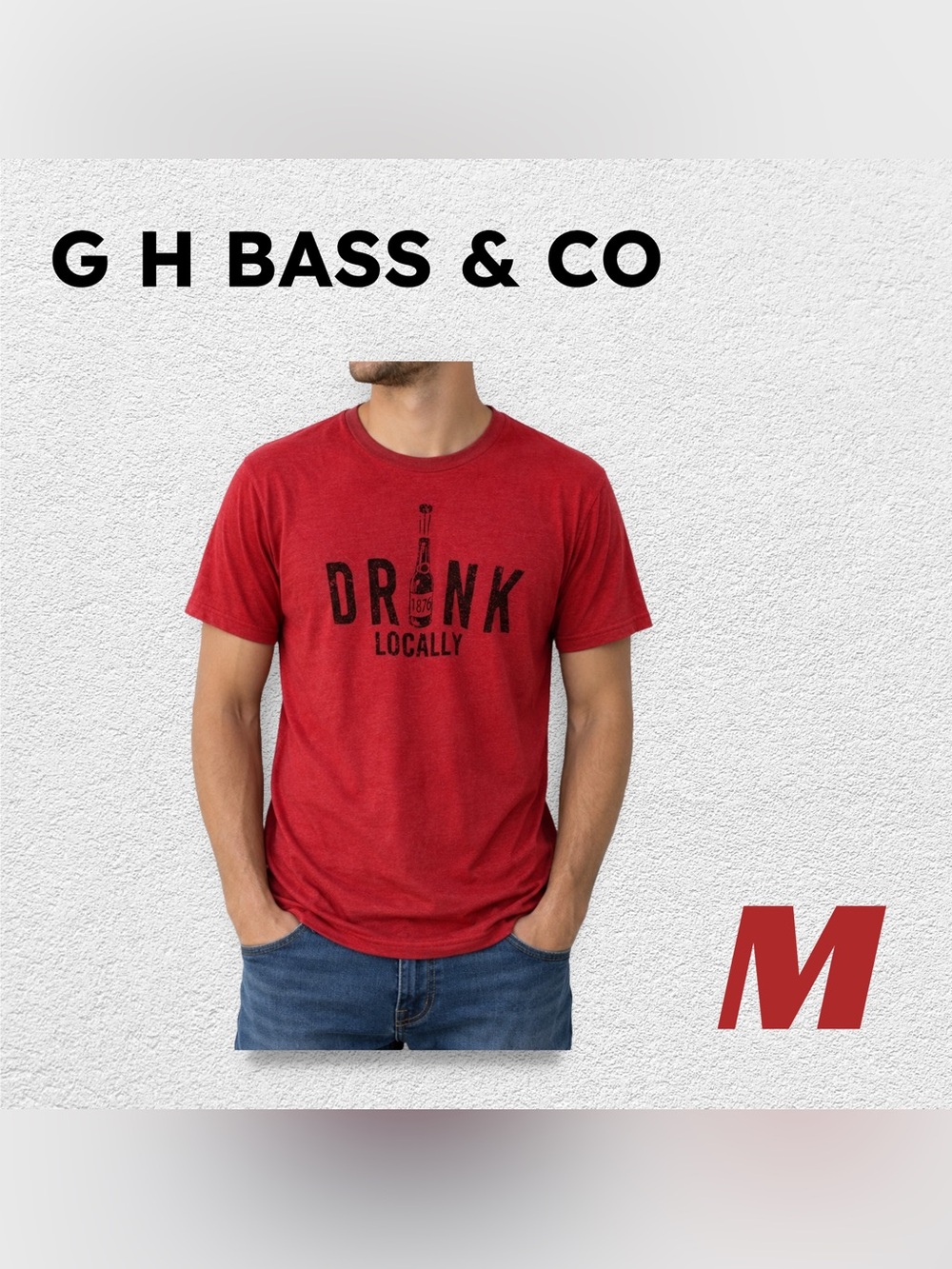 🇺🇸👍GUC BASS | M | Casual Graphic Red T Shirt - playful & quirky print ❗️read